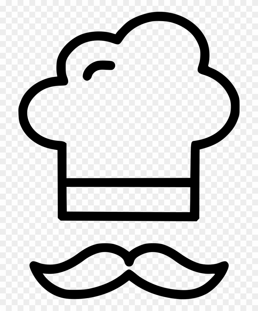 Vector Library Download Cook Drawing Sketch - Chef Hat Moustache Icon Clipart