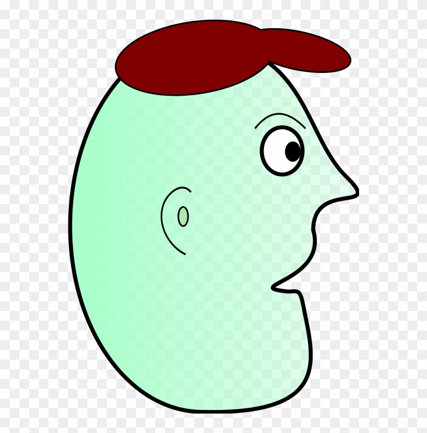 Cartoon Man Face Profile Wearing Cap - Clip Art - Png Download