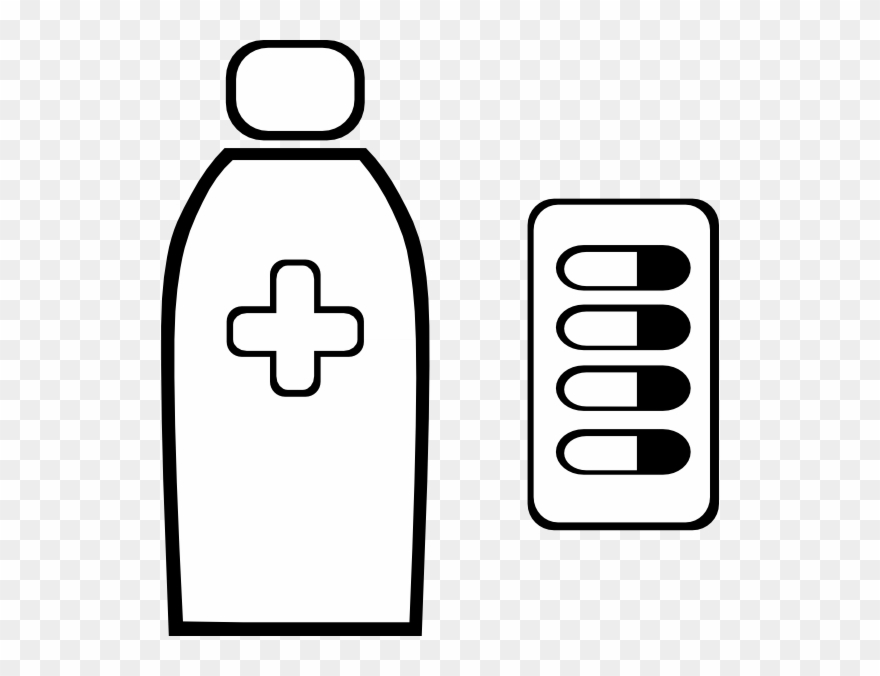 Download Medicine Bottle Black And White Clipart Pharmaceutical - Clip Art - Png Download