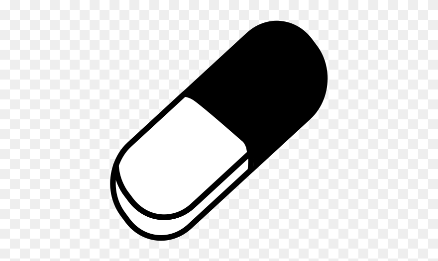 Tablet Pharmaceutical Drug Capsule Computer Icons - Black And White Drug Clipart - Png Download
