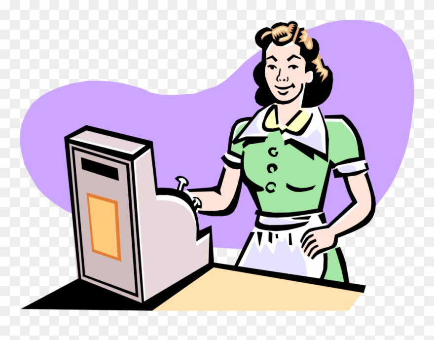 Image Transparent Download At Diner Cash Register - Cashier Cartoon Transparent Background Clipart