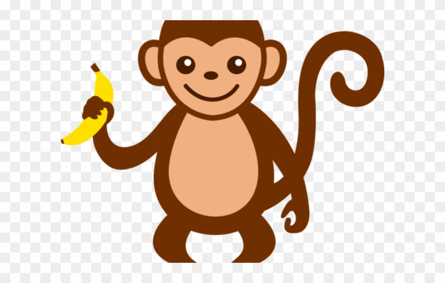 Funny Clipart Banana - Monkey Clipart - Png Download