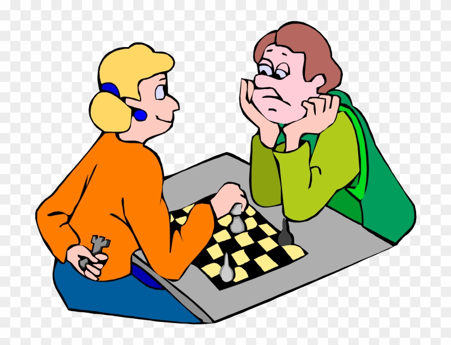 Student Cheating Clipart - Playing Chess Cartoon Png Transparent Png