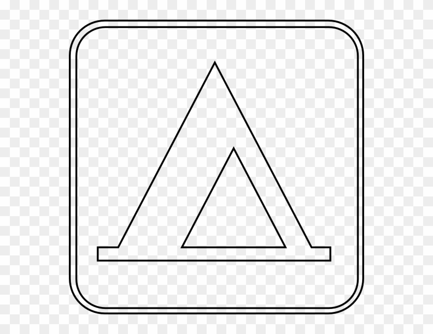 Camping Signs Outline Clipart Campsite Tent Clip Art - Black And White Camp Sign Clip Art - Png Download