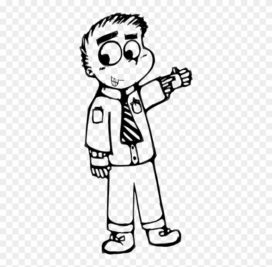 Cartoon Guy - Man Black White Cartoon Clipart