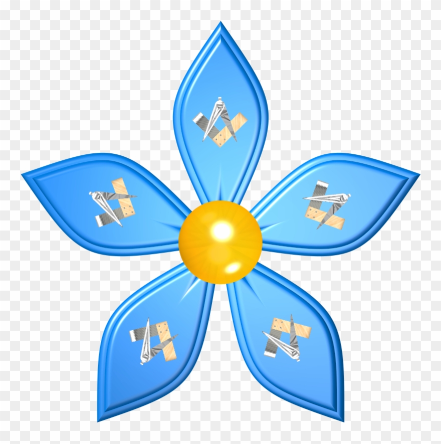 Clipart Not Perfect - Masonic Forget Me Not Flower - Png Download
