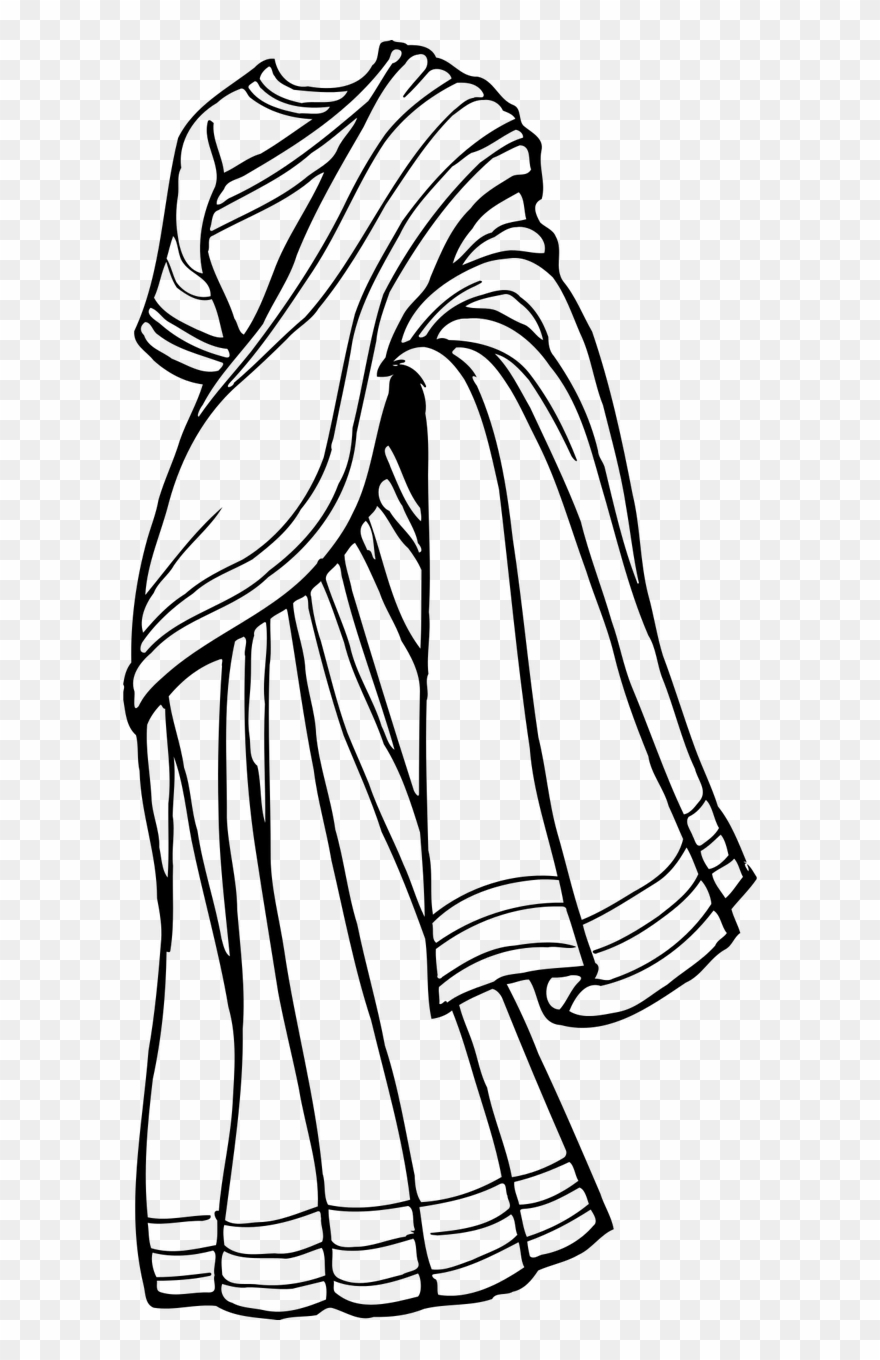 Saree Clipart Saree Model - Saree Clipart - Png Download