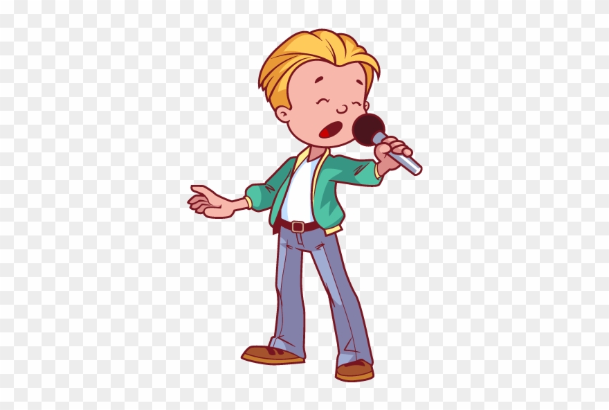 Image Microphone Cartoon Transprent Png - Cartoon Boy Singing Png Clipart