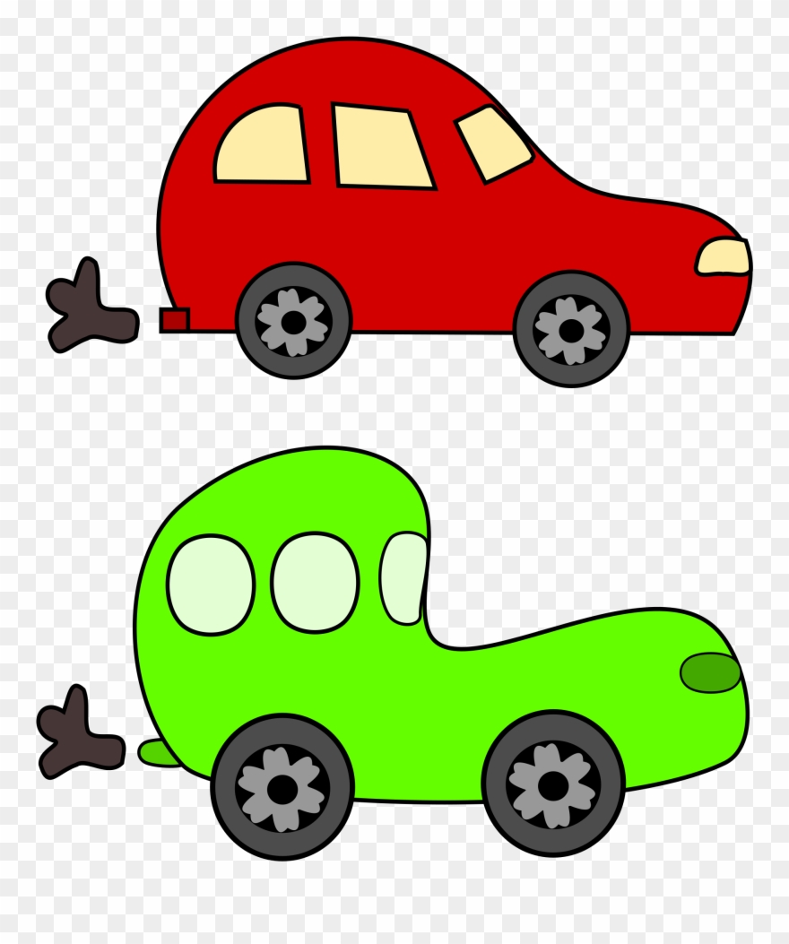 Car Cartoon Clip Art Clipart Green And Red Cars - Red Car Green Car - Png Download