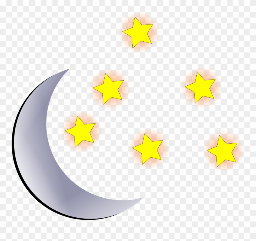 Luna Con Estrellas Animadas Clipart