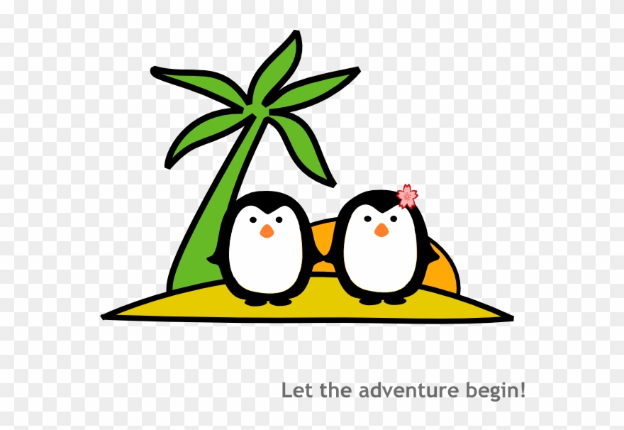 Penguin At The Beach Clipart