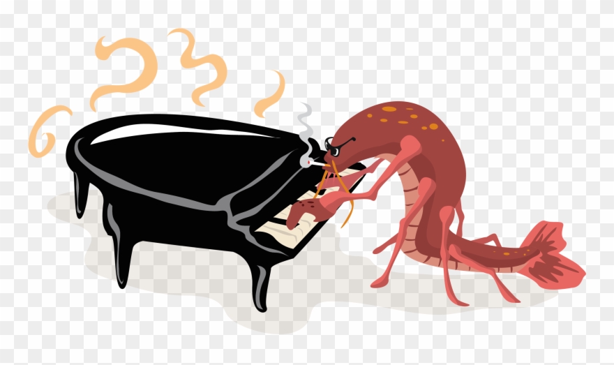 Crawfish Piano Player Clip Art - Clip Art - Png Download