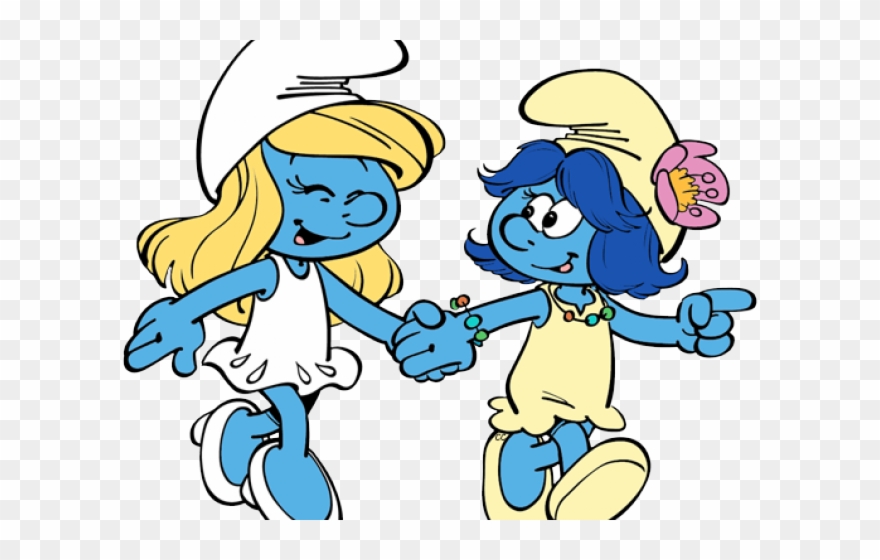 Smurfette And Smurf Blossom Clipart