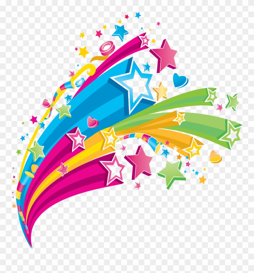 Creative Clipart Rainbow Hand - Colorful Star Design Png Transparent Png