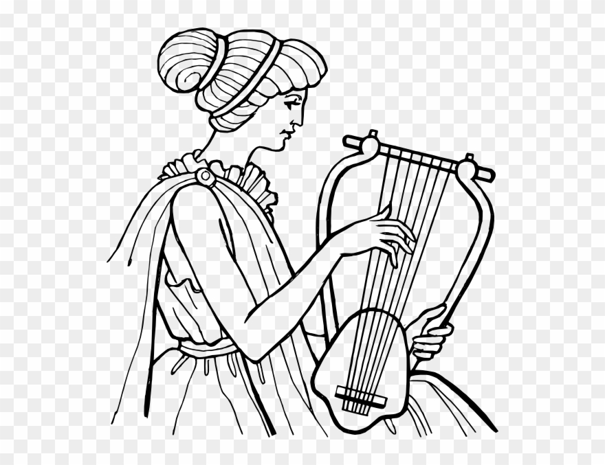 Free Vector Lyre Musical Instrument Clip Art - Ancient Greek Music - Png Download