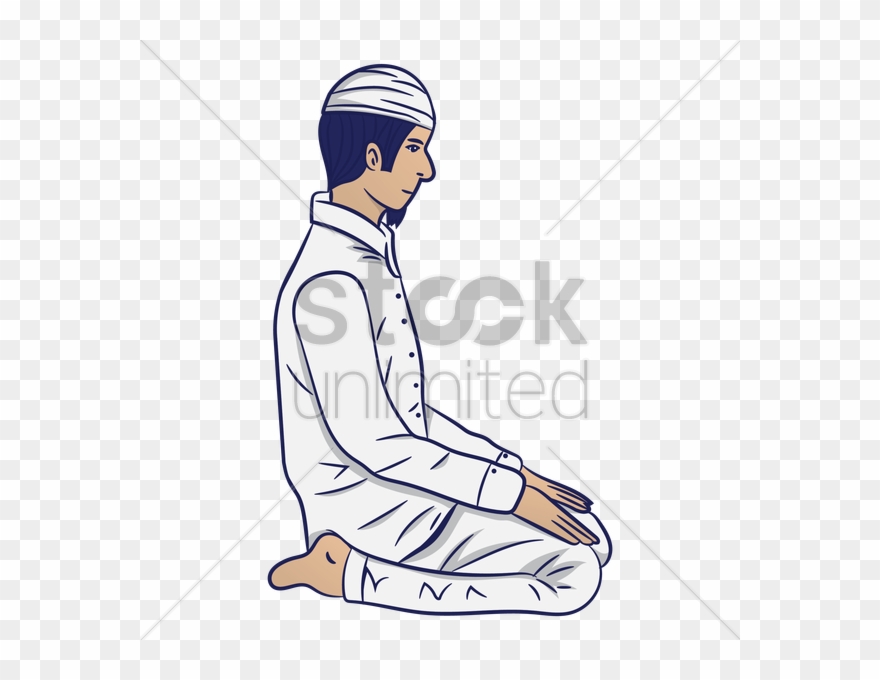 Man Praying Muslim Cartoon Clipart