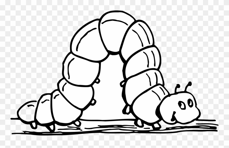 Eric Carle Books Are Great Inspiration For Student - Black And White Clipart Worm - Png Download