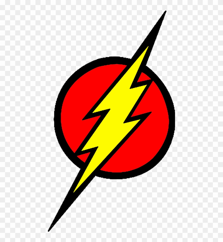 Flash Clip Transparent Jpg Black And White Stock - Superhero Flash Logo - Png Download