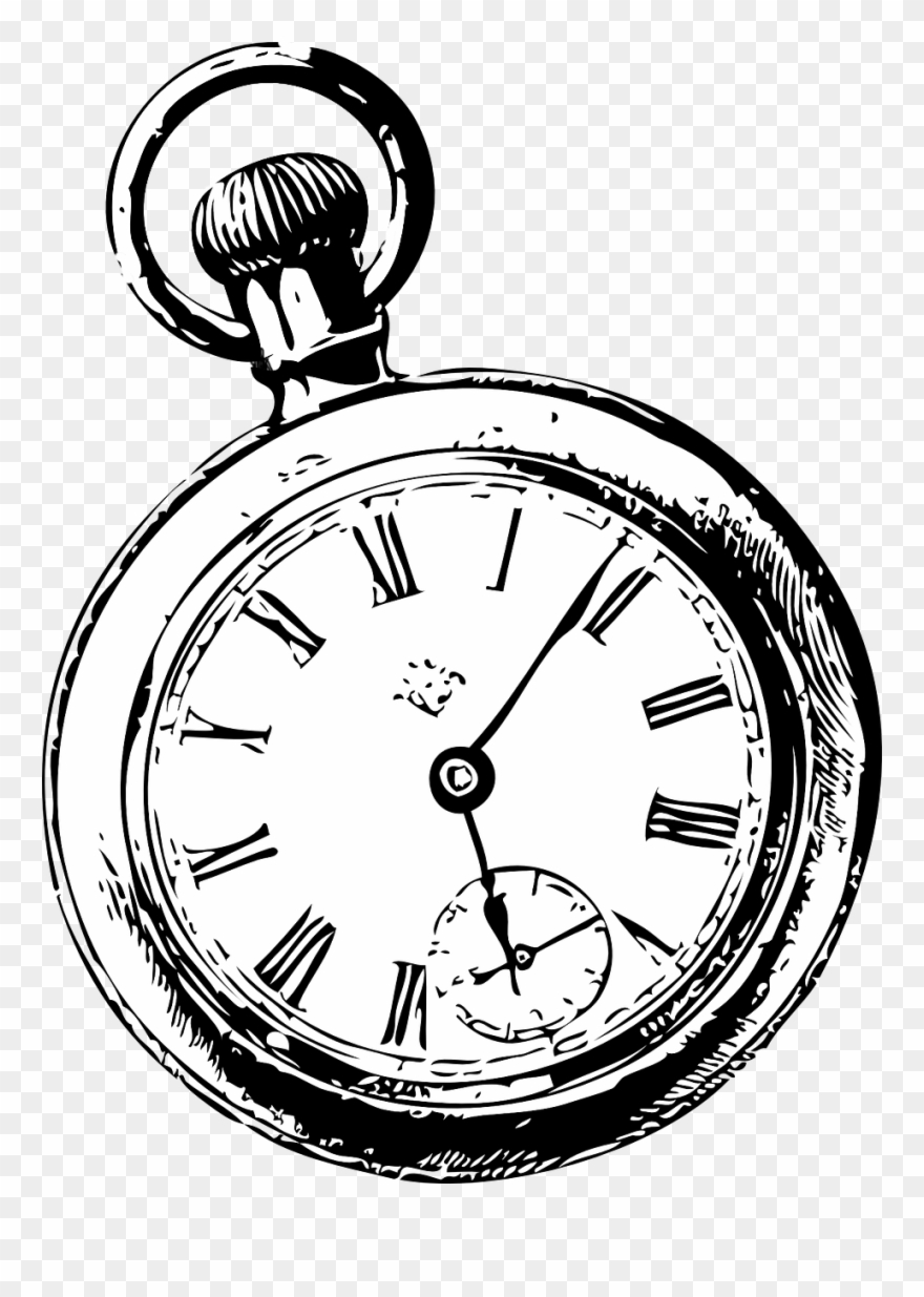 Pocket Drawing Clip Art - Pocket Watch Drawing - Png Download