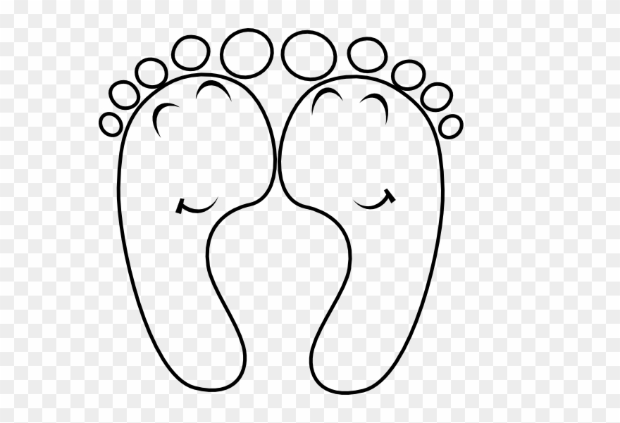 Drawing Footprints Female Clipart Library Library - Toes Images Black And White - Png Download
