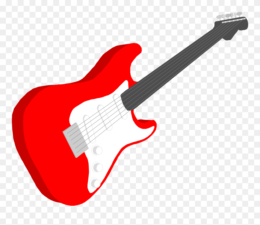 Bass Guitar Clipart Musical Instrument - Cartoon Electric Guitar Clipart - Png Download