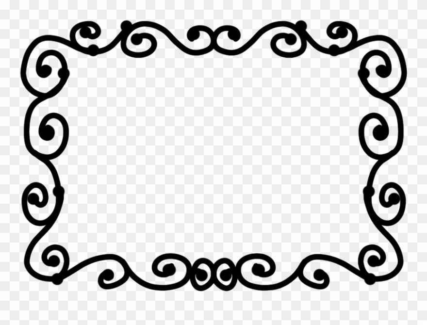 Swirly Images - กรอบ ขาว ดำ Png Clipart