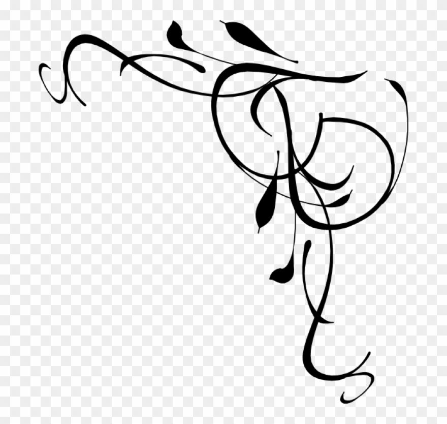 Black Corner Swirl Clipart - Front Page Designs For Assignments - Png Download