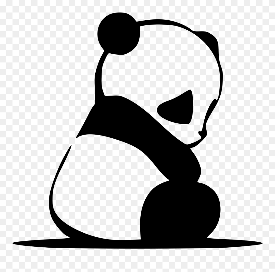 Drawing Facts Sad - Panda Black And White Drawing Clipart