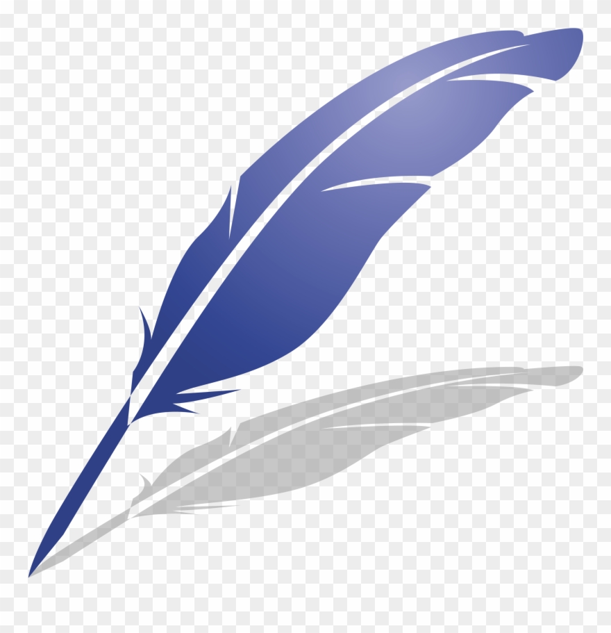Quill Feather Bird Pens Ballpoint Pen - Feather Pen Png Blue Clipart