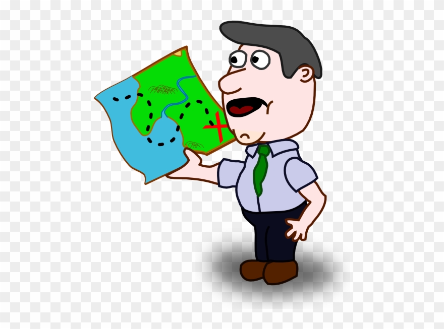How To Set Use Man Holding Map Clipart - Man With A Book Clipart - Png Download