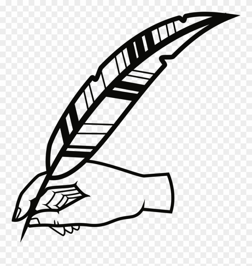 Paper Quill Pens Handwriting - Pen With Hand Clipart - Png Download