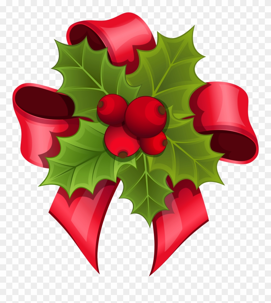 Mistletoe With Red Bow Png Image Gallery - Clipart Mistletoe Transparent Png