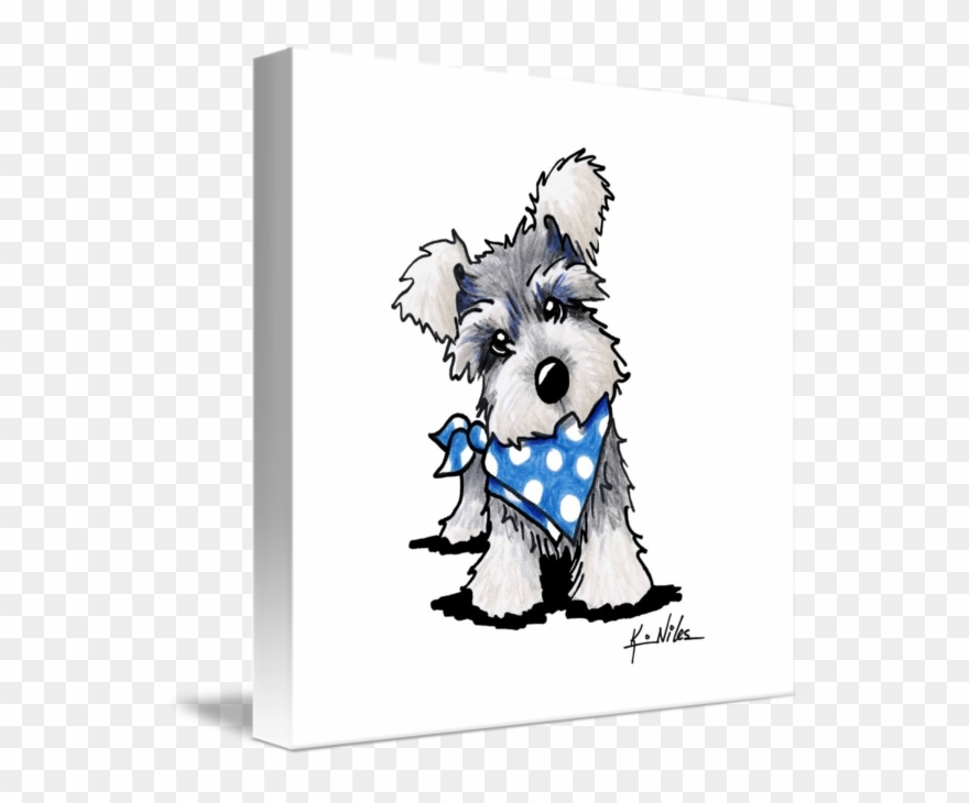 Schnauzer In Dots By Kim Niles - Draw A Miniature Schnauzer Clipart