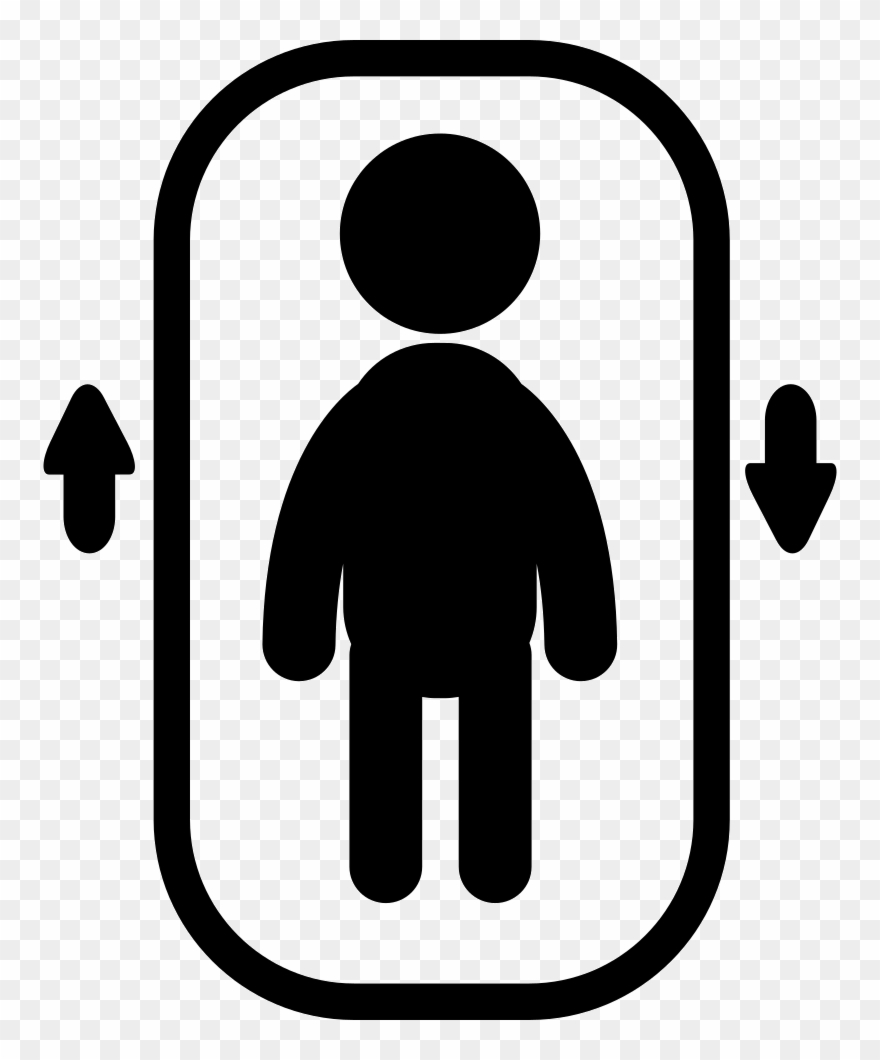 Elevator With One Person Inside And Up And Down Arrows - Logo Elevator Clipart