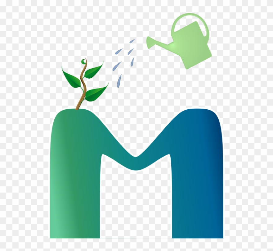 Drawing Of One Person "watering" The Other, Helping - Getting To Know Plants Clipart