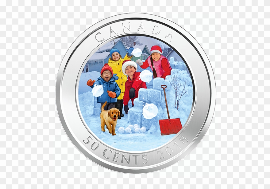 50 Cents 3d Münze Kanada 2018 - Canadian Mint Snowball Clipart