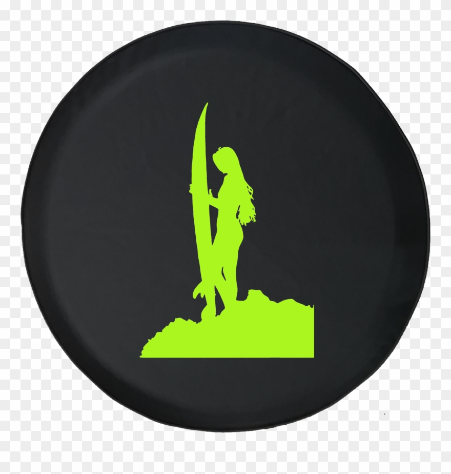 Surfer Girl Overlooking Island Cliff Offroad Jeep Rv - Surfer Girl Overlooking Island Cliff Rv Camper Jeep Clipart