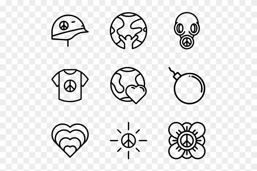 Pacifism Elements - Hippie Icon Clipart