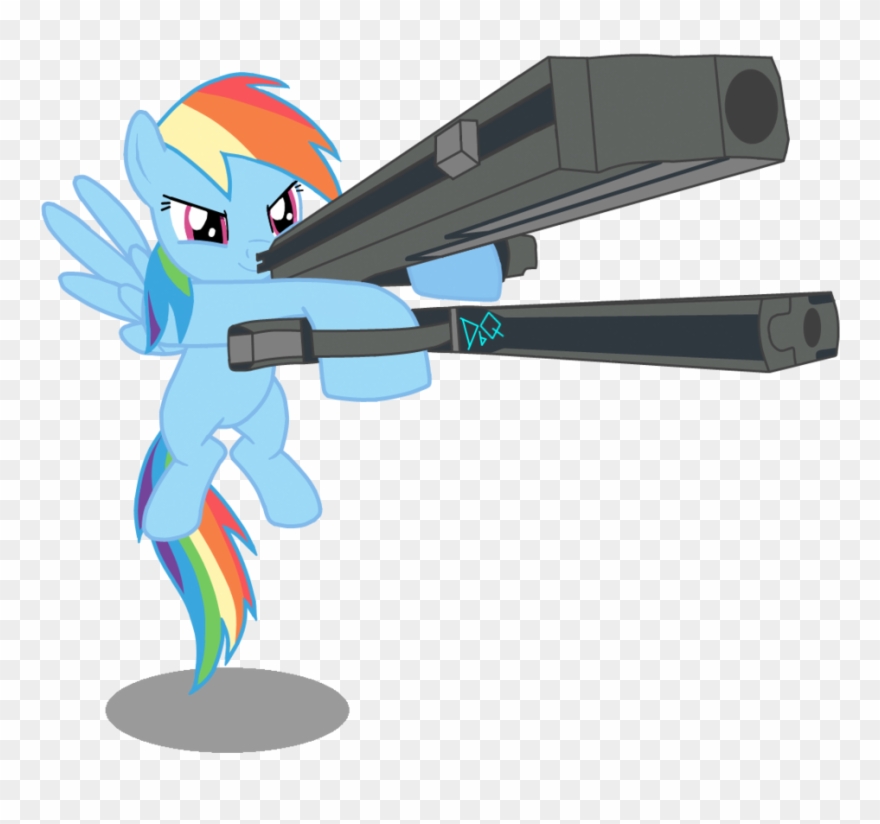 Clipart Gun Gunslinger - Rainbow Dash With Gun - Png Download