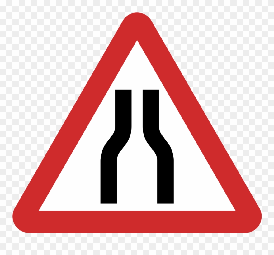 Nepal Road Sign B14 - Road Narrows On Both Sides Clipart