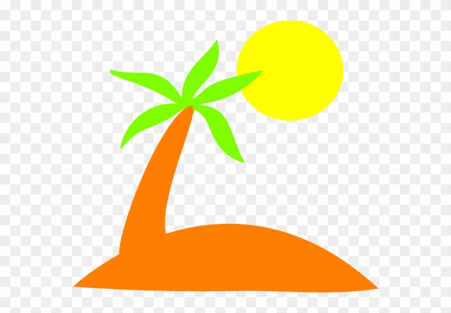 Palm Tree Sun Clip Art - Clip Art - Png Download