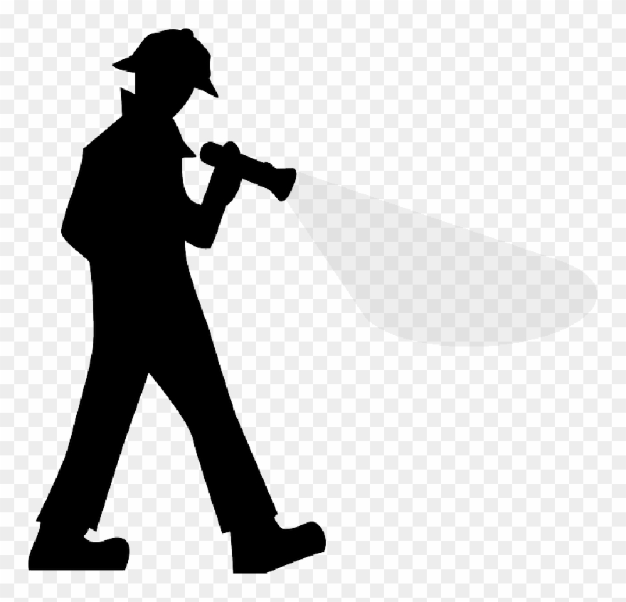 Clip Art Black And White Simple With - Silhouette Detective Png Transparent Png