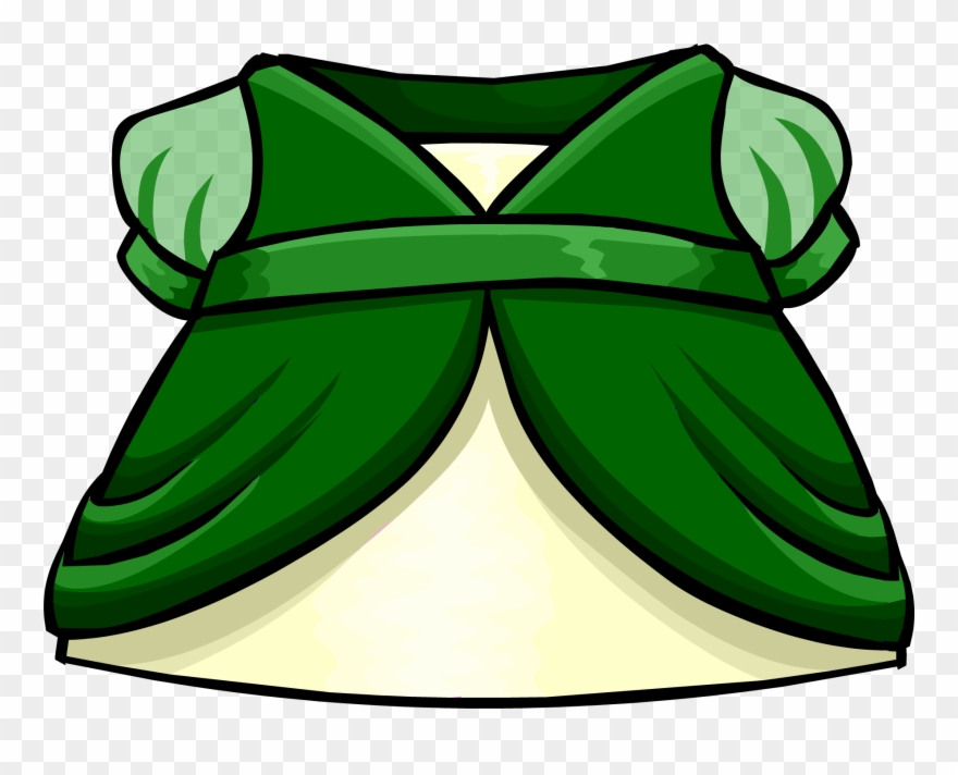 Emerald Dress - Club Penguin Princess Dress Clipart
