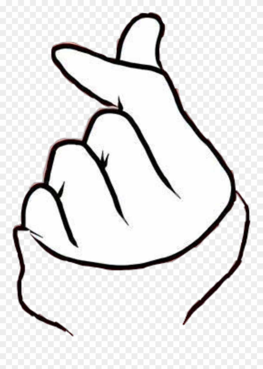 Heart Hand Korea Art Interesting Freetoedit - Korean Finger Heart Png Clipart