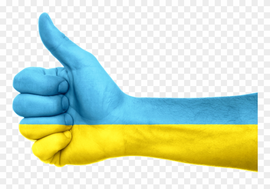 Ukraine Flag On Hand Clipart