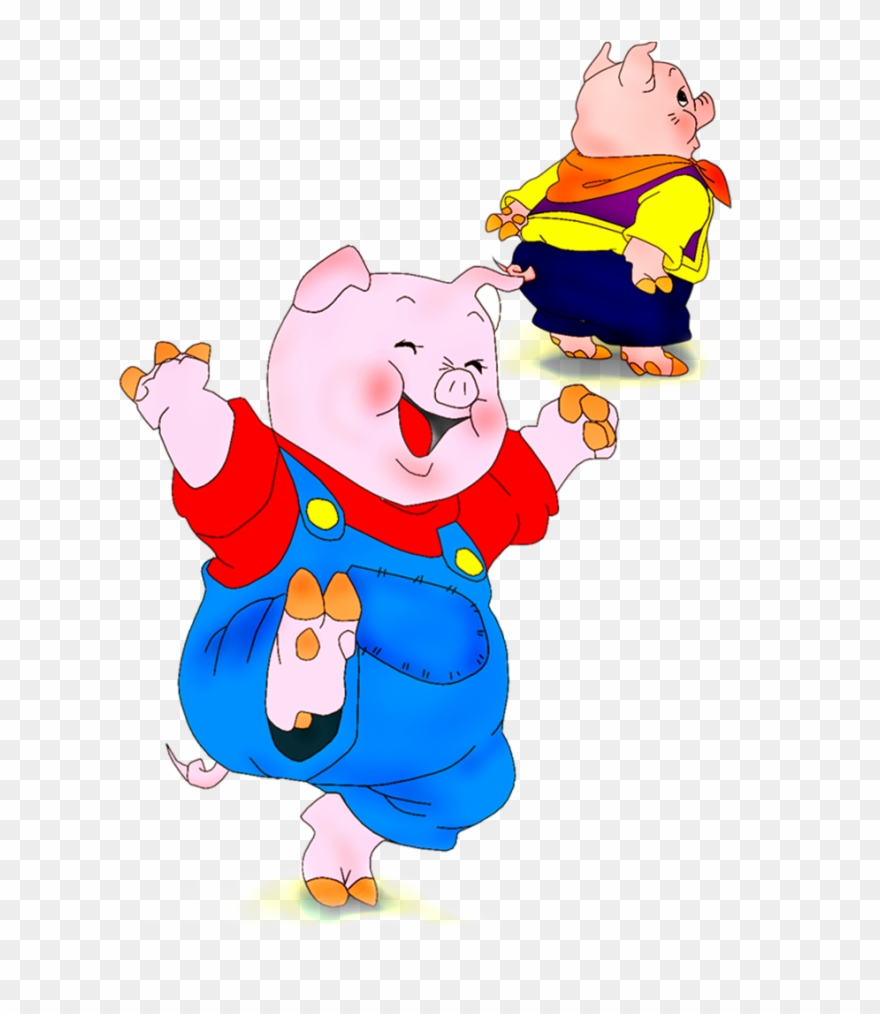 Cute Cartoon Pig Drawing Vector - 三 只 小 猪 Clipart