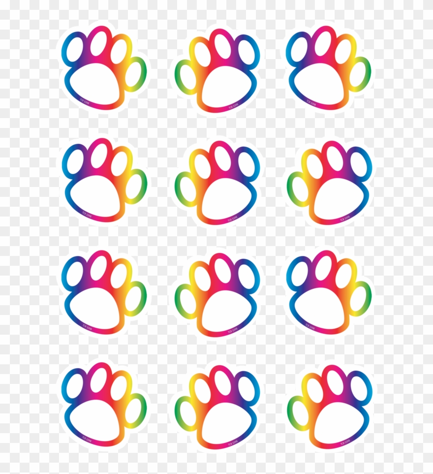 Tcr 5398 Rainbow Paw Print Mini Cutouts - Teacher Created Resources Rainbow Paw Prints Mini Accents Clipart