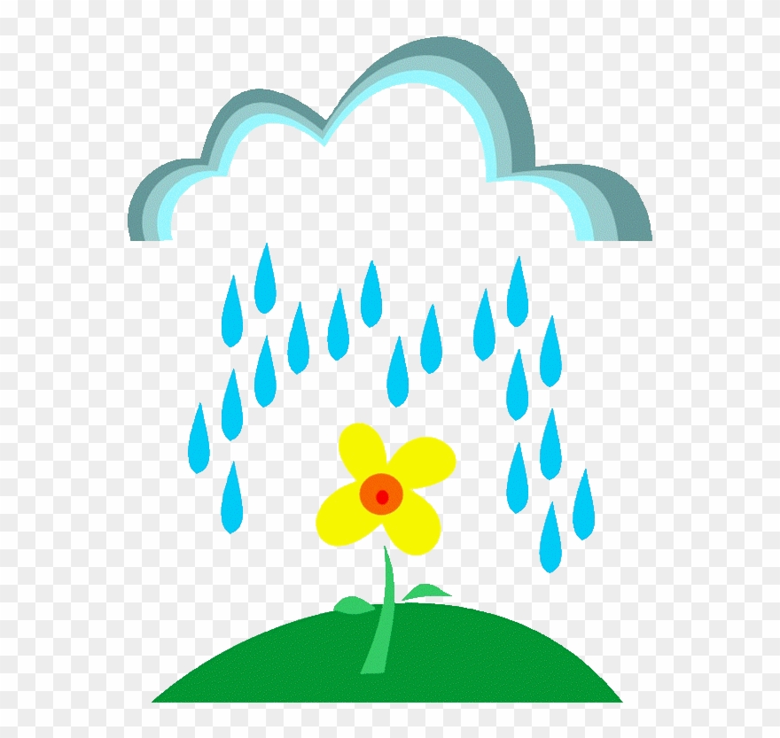 Spring Clip Art Pg - Rain And Flowers Clipart - Png Download