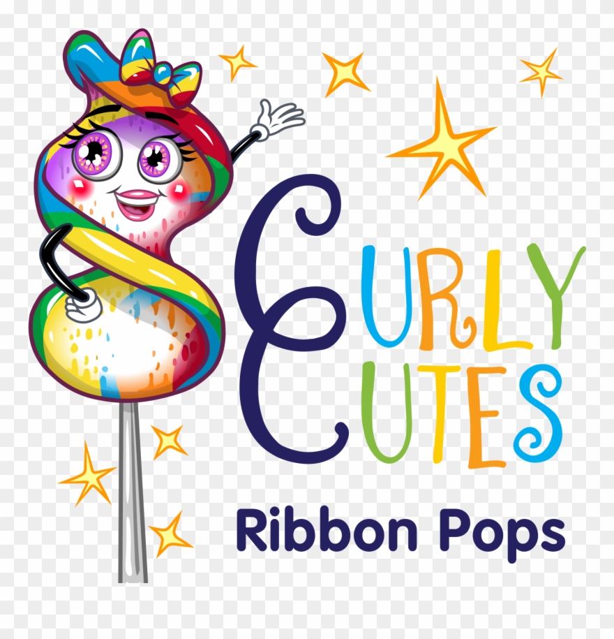 Curlycutes Petite Crystal Ribbon Pops - Curlycutes Petite Ribbon Pops Clipart