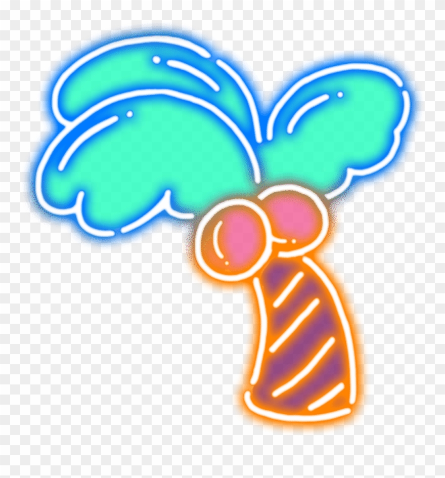 Neon Palm Ftestickers Stickers Autocollants Smile Pegat - Sticker Clipart